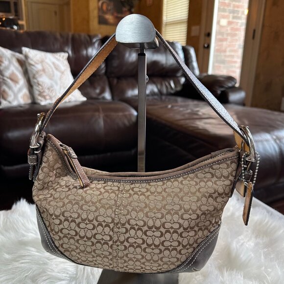 Coach Signature Soho Canvas/Leather Mini Hobo Bag - Picture 3 of 11